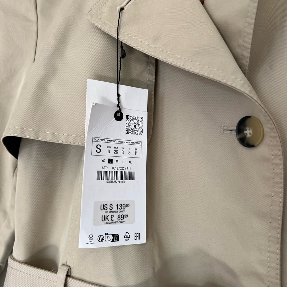 NWT Zara Trench - Picture 3 of 5